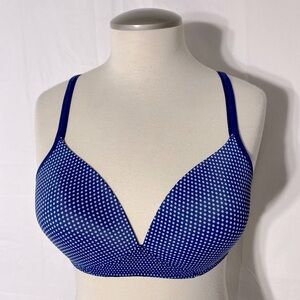 Warner’s Blue White Micro Dot T Shirt Bra 36B